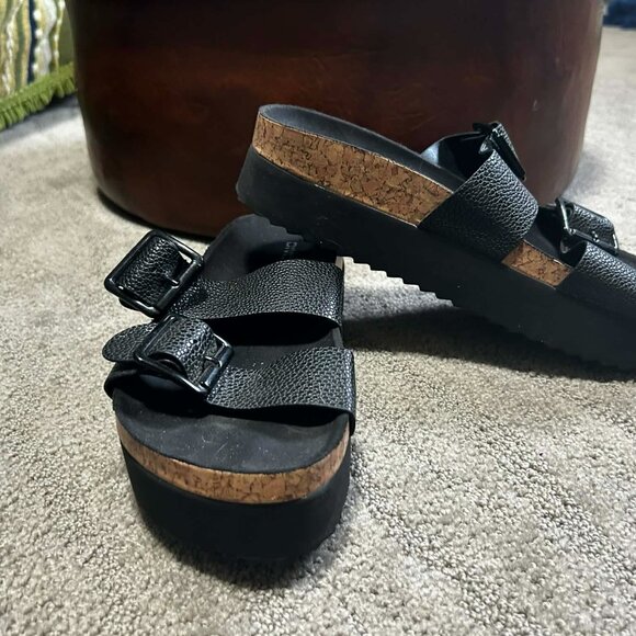 H&M Double Strap Buckle Sandals | Platform Slides | Size EU 39 / US 8 - Picture 5 of 6